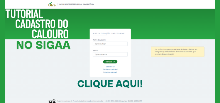 Banner tutorial CADASTRO SIGAA